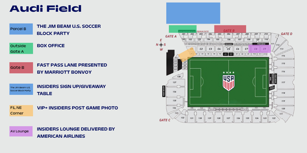 Matchday map of Audi Field area