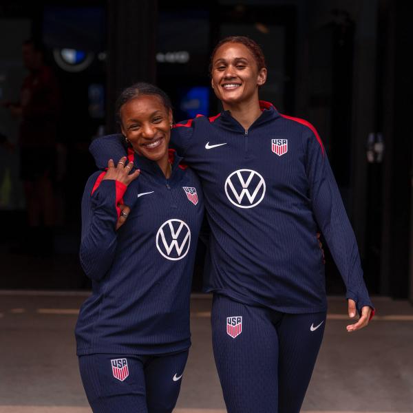 Crystal Dunn and Lynn Biyendolo