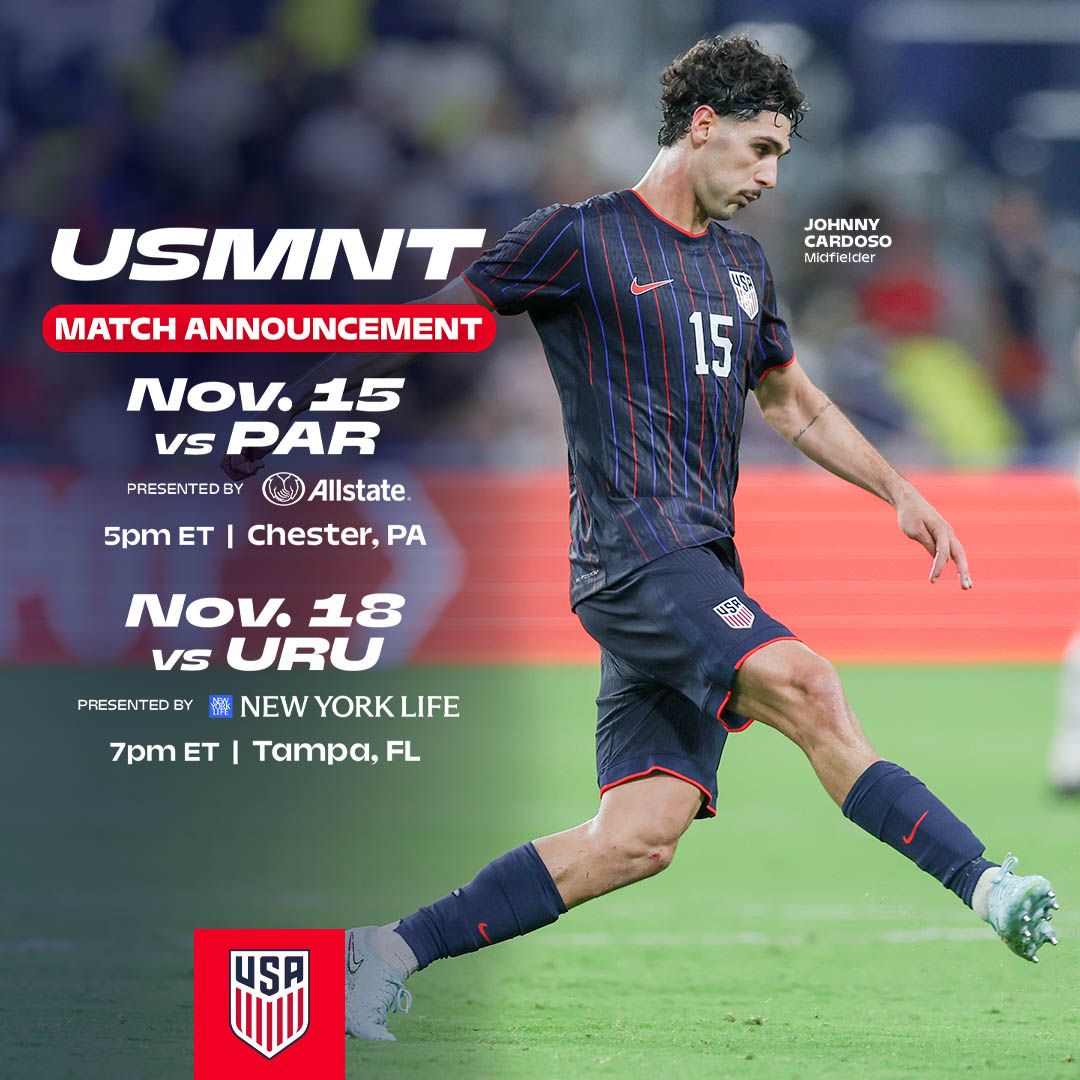 Road to 2026 FIFA World Cup Continues as USMNT Takes on Paraguay and Uruguay