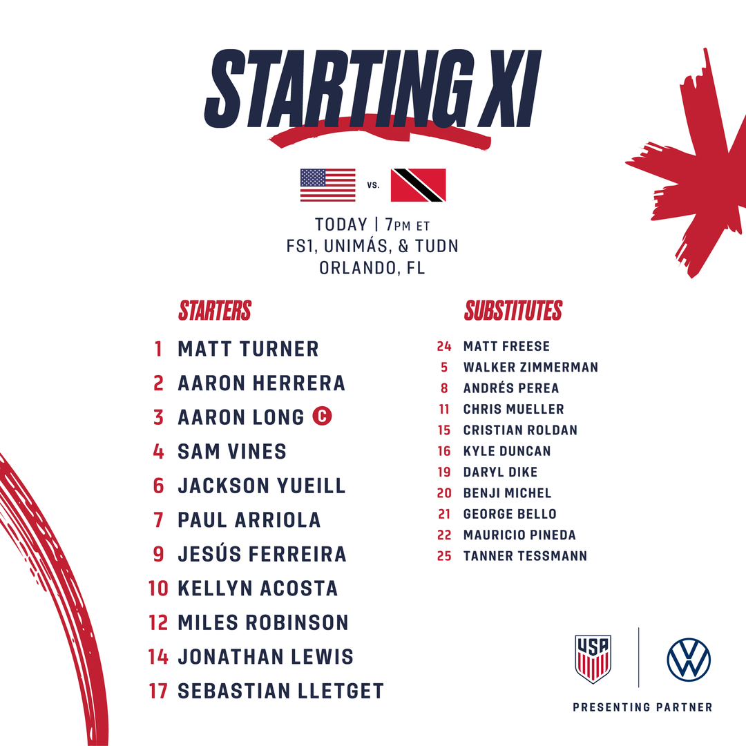 USA vs. Trinidad & Tobago - Lineup, Schedule & TV Channels