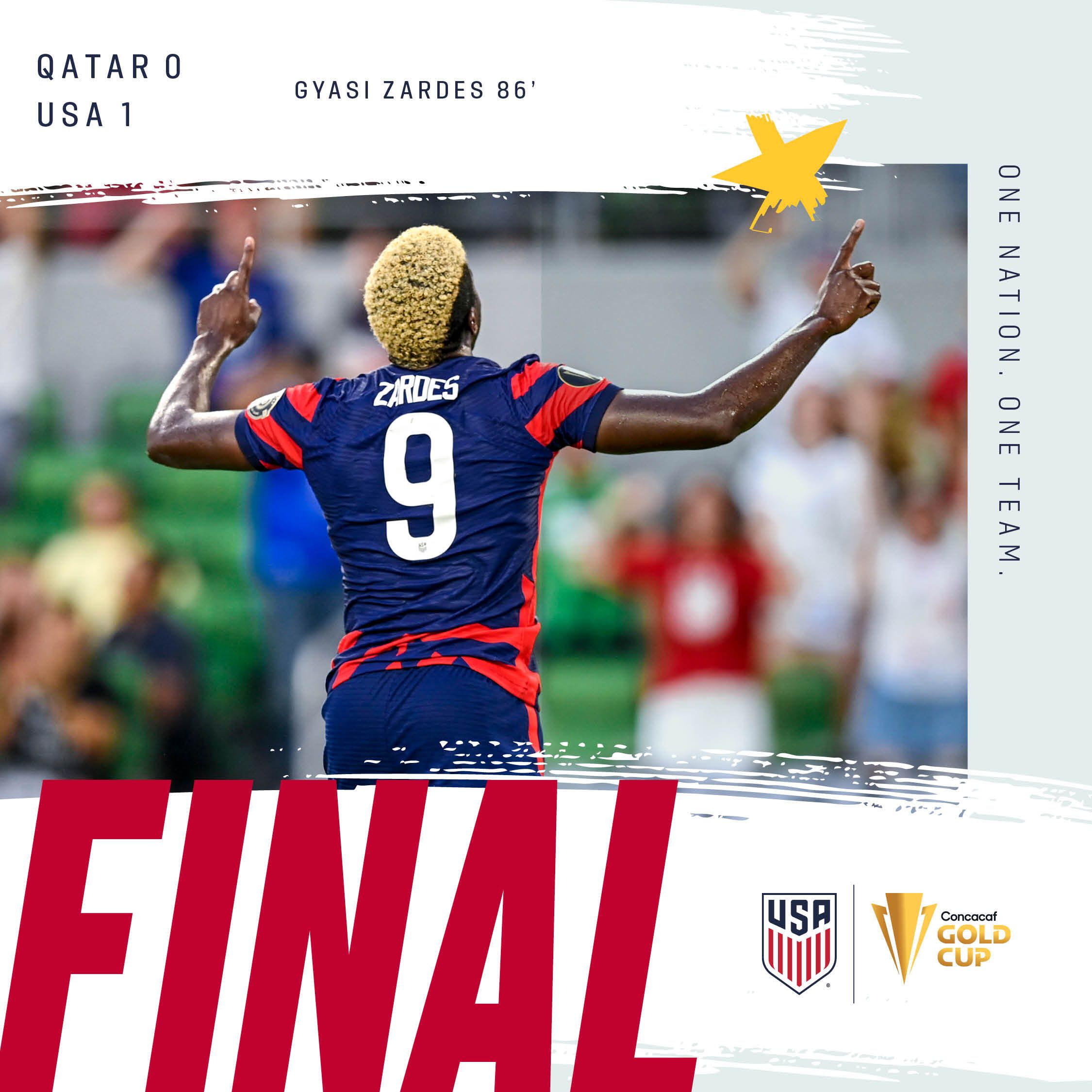 Late Goal From Gyasi Zardes Sends USA to Concacaf Gold Cup Final With 1-0 Win Against Qatar