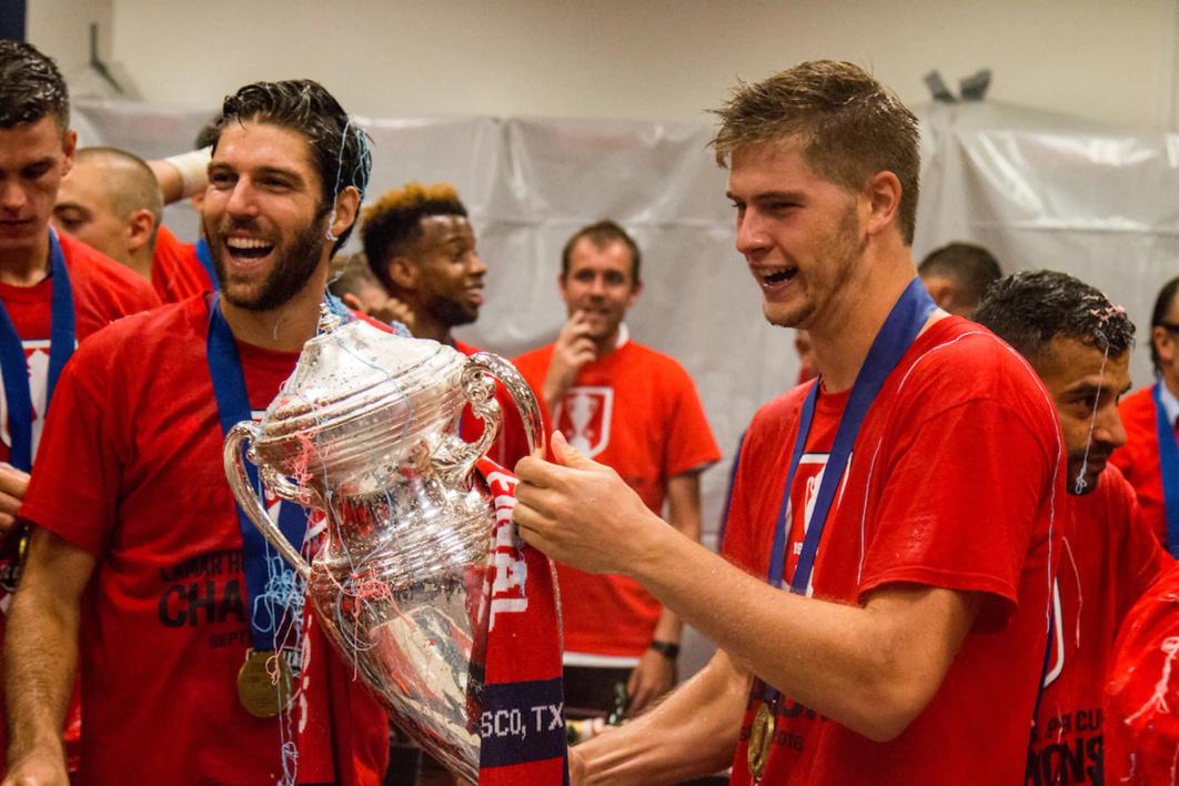 A baby-faced Walker Zimmerman with the 2016 Open Cup trophy in Dallas 