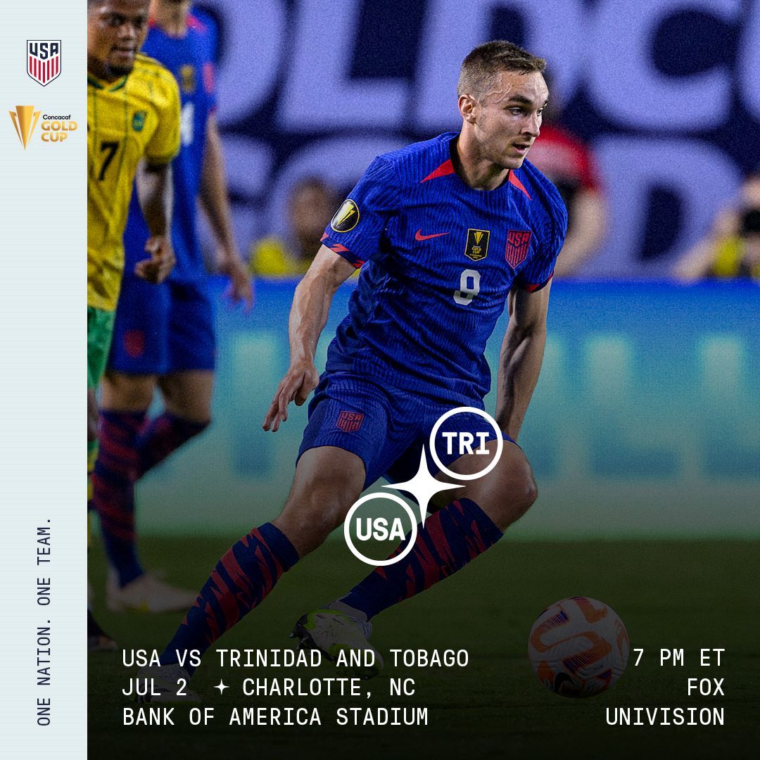 2023 Concacaf Gold Cup USMNT vs Trinidad and Tobago Match Preview TV Channels Start Time