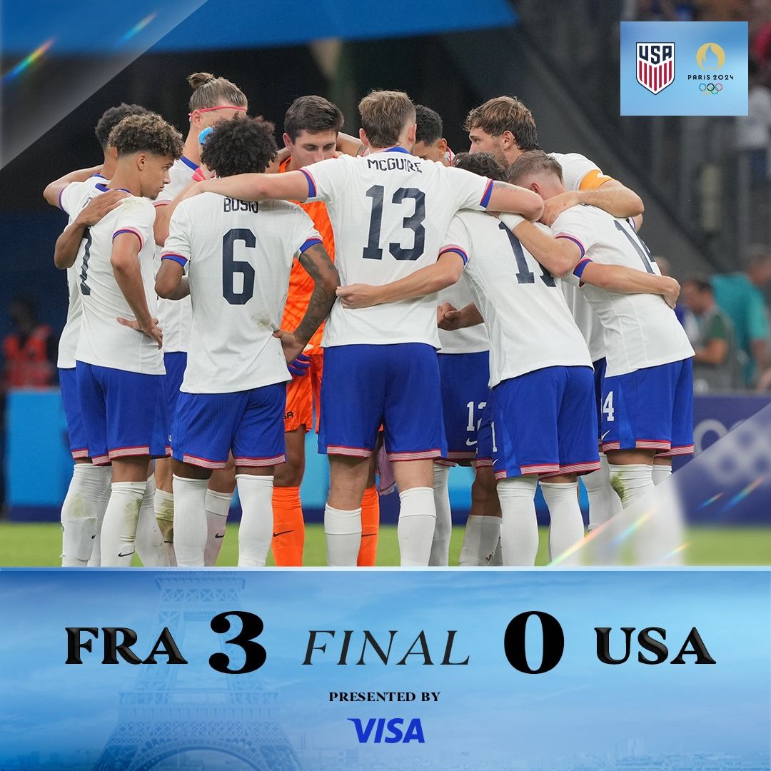 U.S. Olympic Men’s Soccer Team Falls 3-0 to Hosts France in Opening Match of 2024 Summer Games