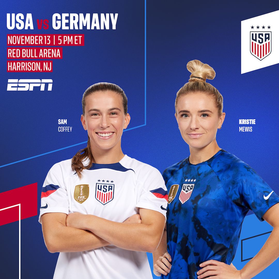 International Friendly USWNT vs Germany 11 13 22 Preview TV Channels Start Time Standings