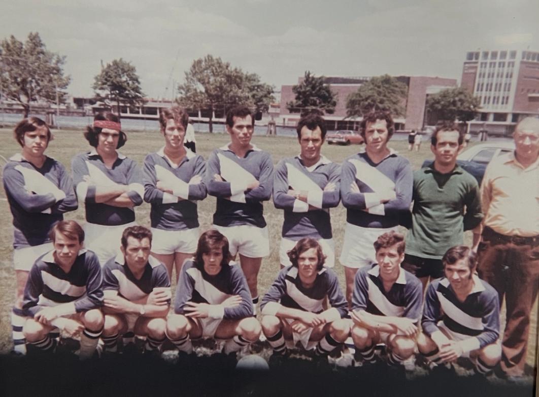 A team photo of a 1970s squad