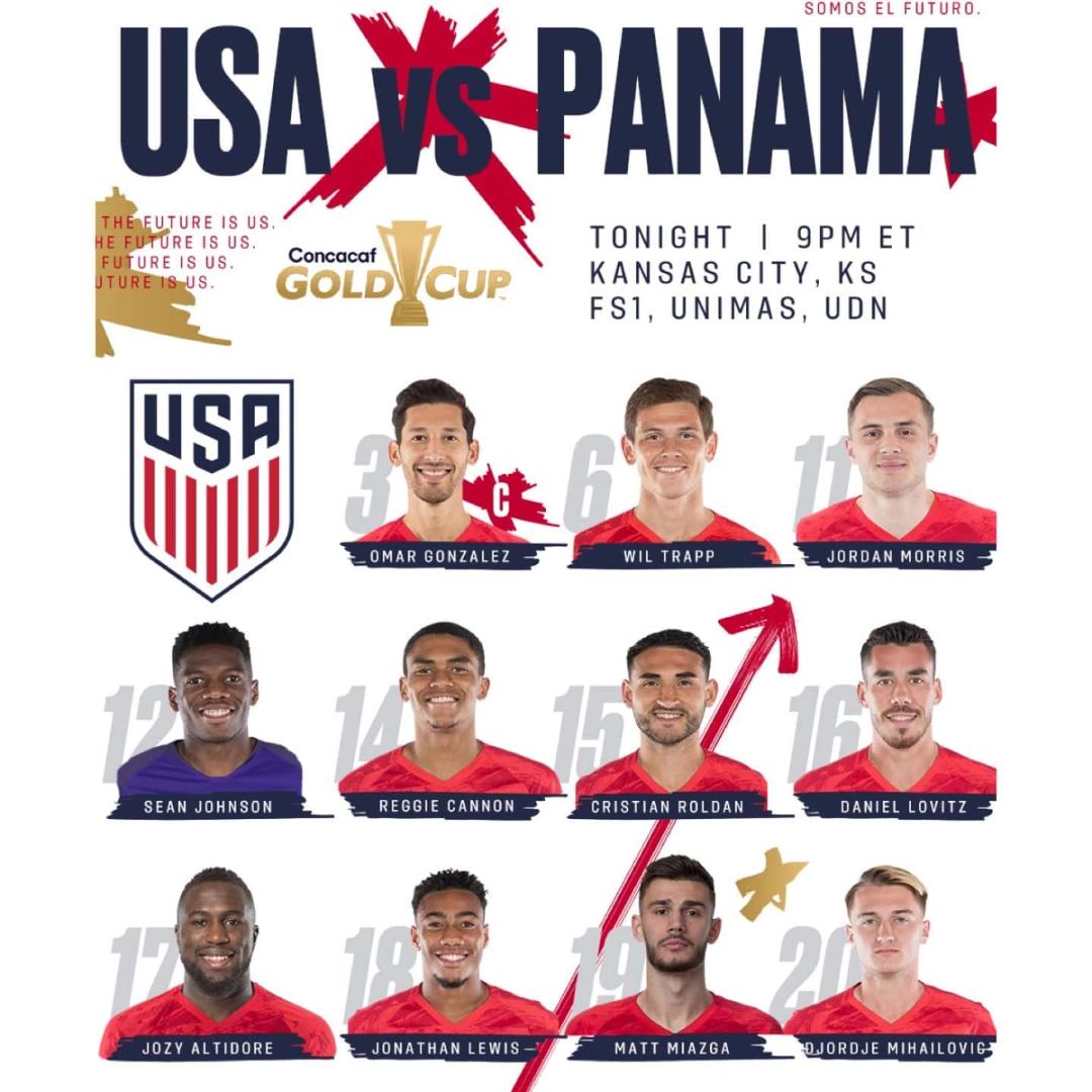 Gold Cup 2019 usmnt vs panama lineup schedule tv channels start time standings