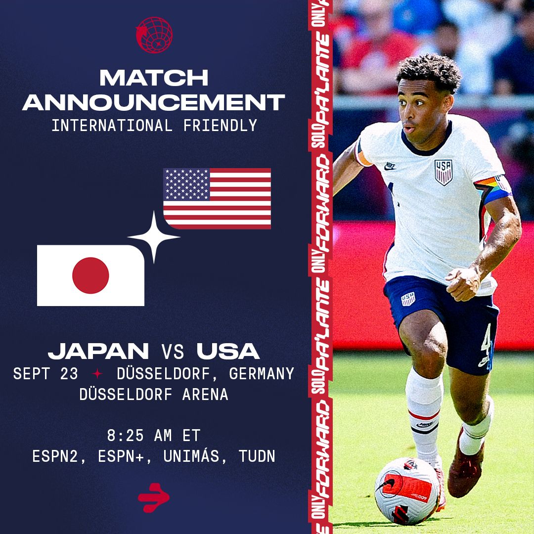 USMNT to Face Japan in Dusseldorf Germany on Sept 23 at Dusseldorf Arena