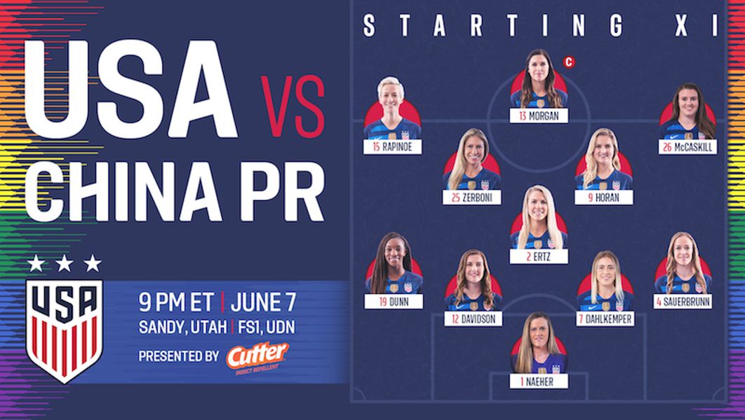 U.S. WNT vs. China - Starting XI