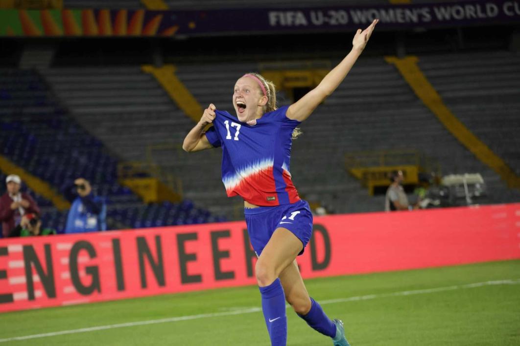 U.S. U-20 WYNT player celebrates a goal