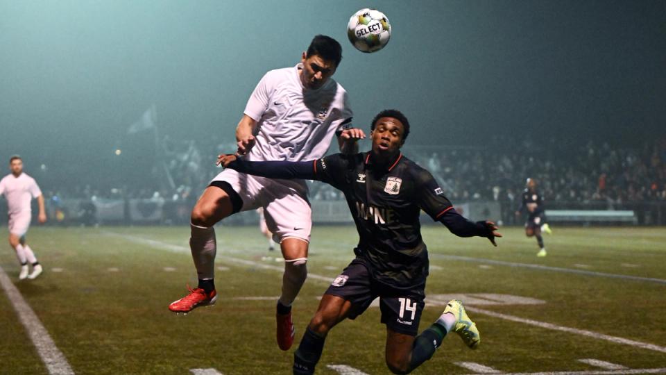 CD Faialense in the 2025 Open Cup First Round against Portland Hearts of Pine