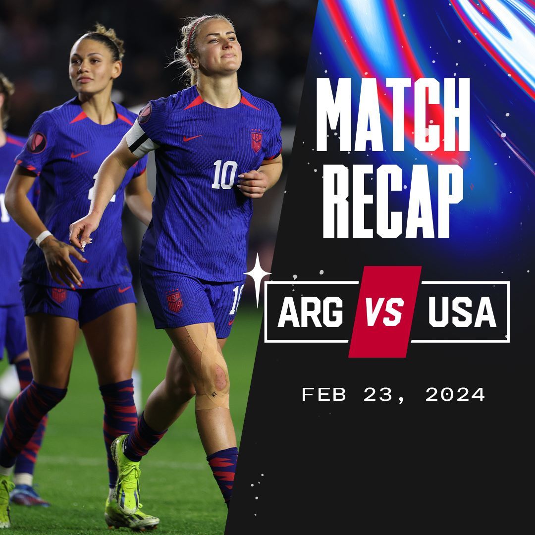 concacaf w gold cup uswnt 4 argentina 0 goals stats standings match recap