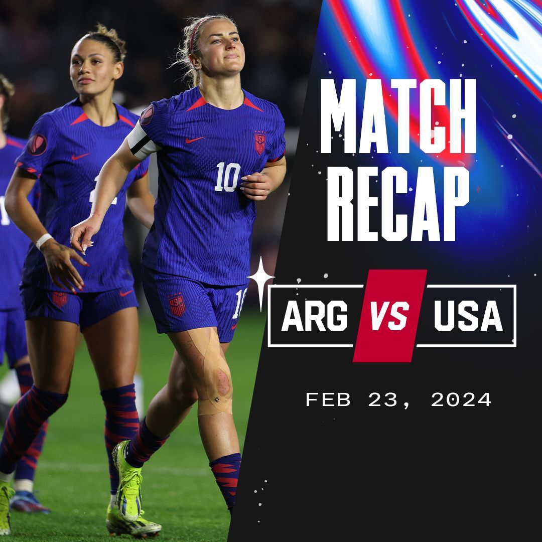 U.S. Women’s National Team Advances to 2024 Concacaf W Gold Cup Quarterfinals With 4-0 Win Against Argentina