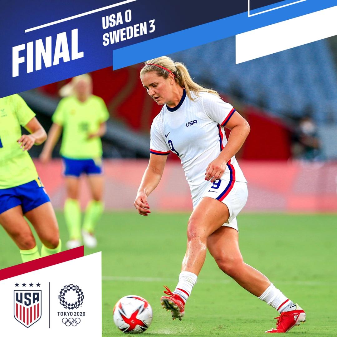 2020 Tokyo Olympics uswnt 0 vs Sweden 3 Match Report Stats and group Standings
