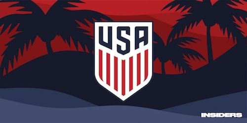 A mockup of a towel with USMNT graphics