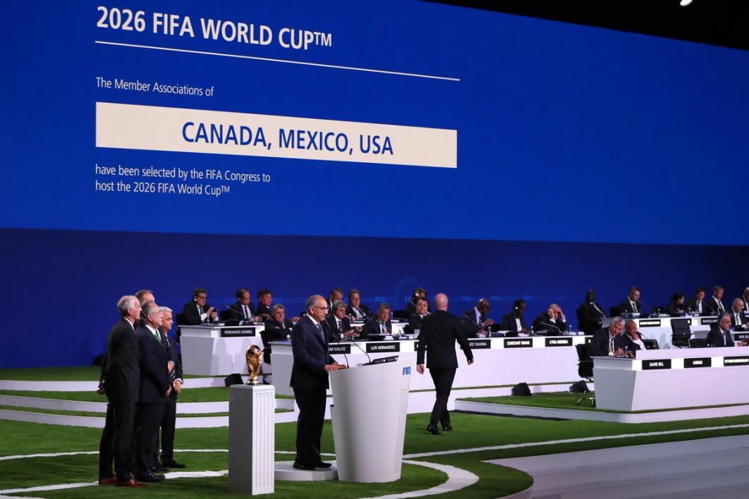 The announcement during the 68th FIFA Congress at Moscow's Expocentre on June 13, 2018 in Moscow, Russia (Photo Credit: Getty Images)