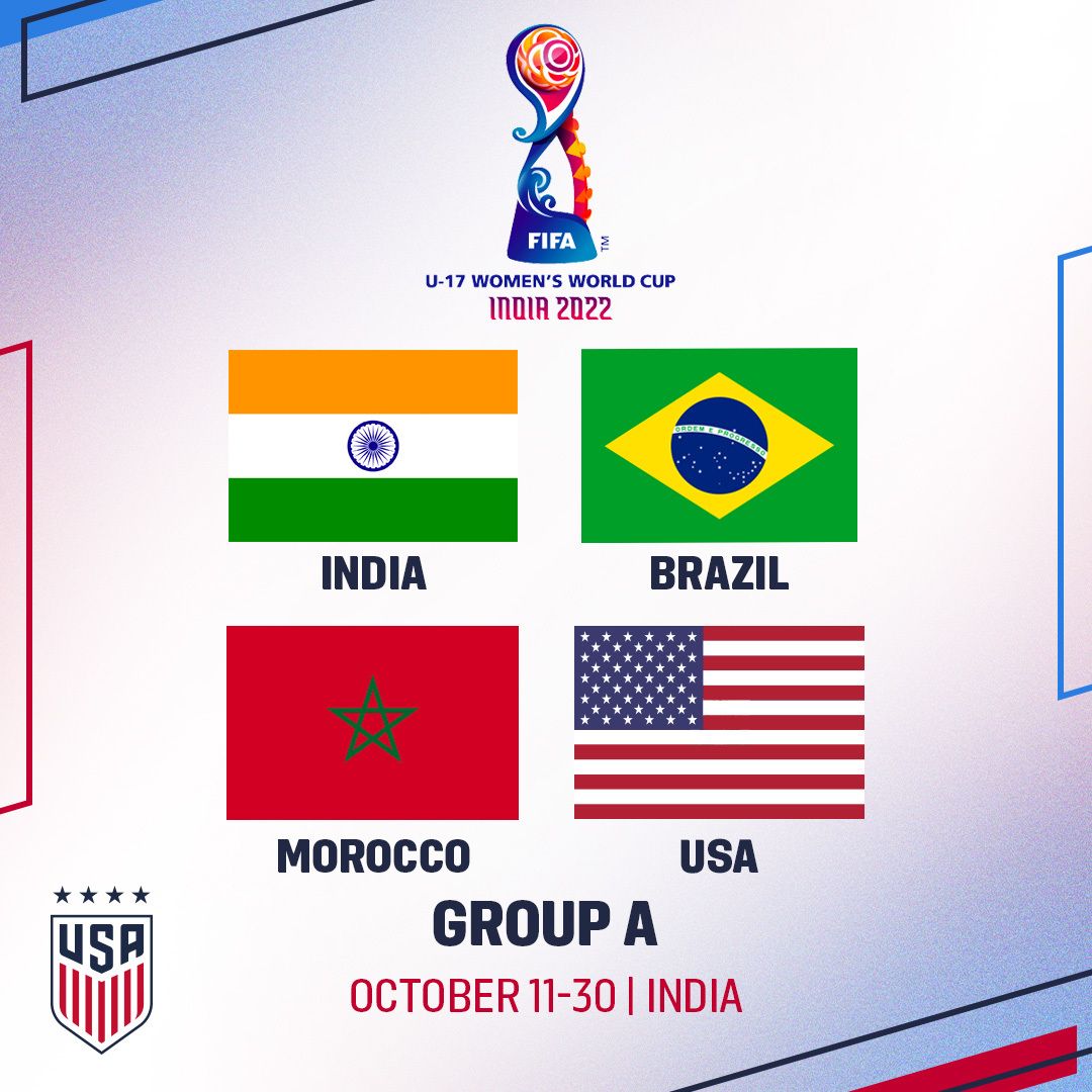 USA Will Play Opening Match at 2022 FIFA U17 Womens World Cup as it Draws India Brazil and Morocco