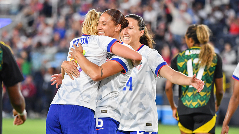 Lynn Biyendolo hugging Claire Hutton in celebration