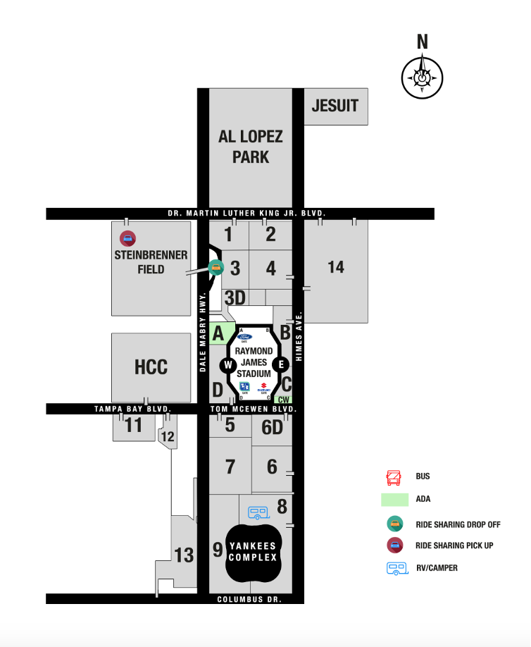 Raymond James Stadium Parking Lots
