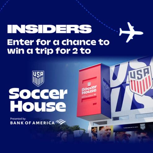 Promo graphic for the Soccer House presented by Bank of America sweepstakes
