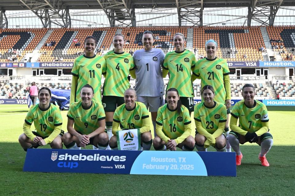 The Australia Starting 11 before a match against Japan