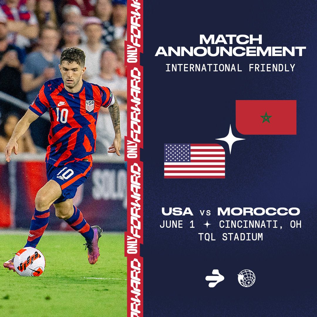 USMNT To Kick Off World Cup Preparation Against Morocco on June 1 in Cincinnati