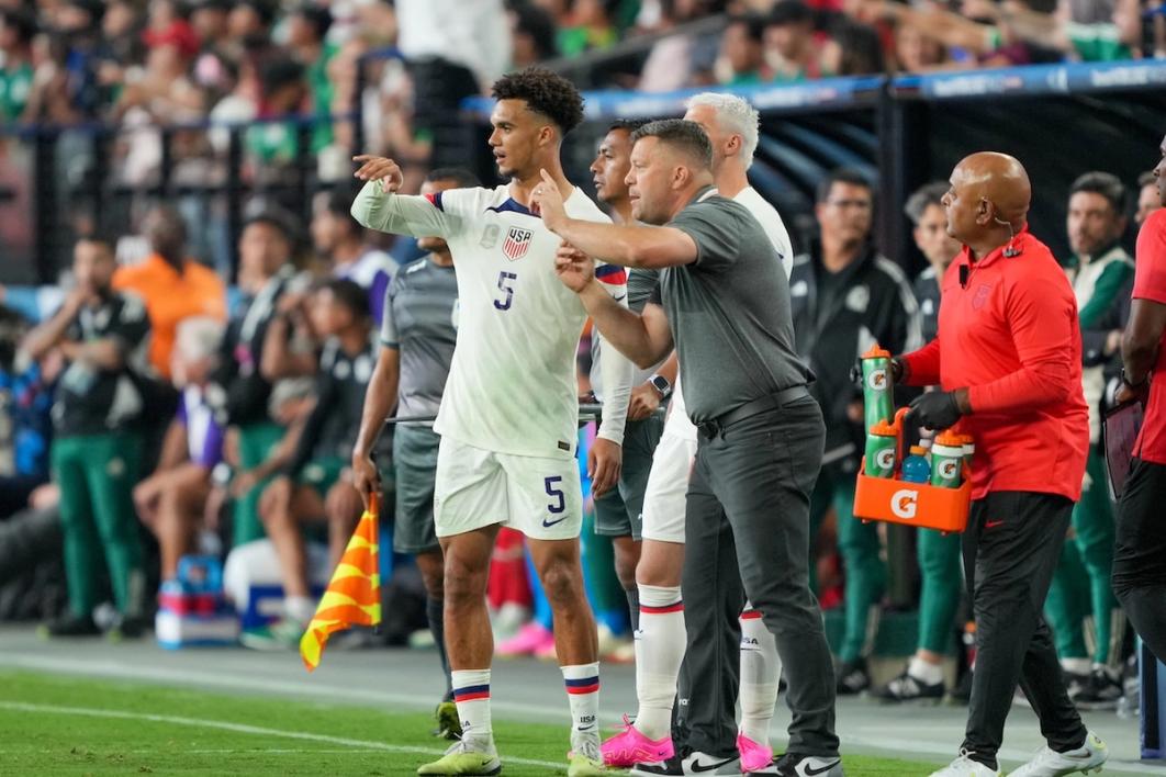 B.J. Callaghan during his undefeated run as USMNT interim head coach in 2023 