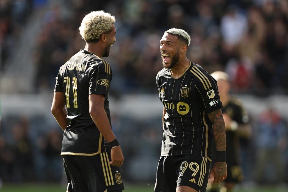 Timmy Tillman and Denis Bouanga celebrate on the field for LAFC during a match​​​​‌﻿‍﻿​‍​‍‌‍﻿﻿‌﻿​‍‌‍‍‌‌‍‌﻿‌‍‍‌‌‍﻿‍​‍​‍​﻿‍‍​‍​‍‌﻿​﻿‌‍​‌‌‍﻿‍‌‍‍‌‌﻿‌​‌﻿‍‌​‍﻿‍‌‍‍‌‌‍﻿﻿​‍​‍​‍﻿​​‍​‍‌‍‍​‌﻿​‍‌‍‌‌‌‍‌‍​‍​‍​﻿‍‍​‍​‍‌‍‍​‌﻿‌​‌﻿‌​‌﻿​​‌﻿​﻿​﻿‍‍​‍﻿﻿​‍﻿﻿‌﻿‌‌‌﻿​﻿‌﻿​﻿‌‍‌‍​‍﻿‍‌﻿​﻿‌‍​‌‌‍﻿‍‌‍‍‌‌﻿‌​‌﻿‍‌​‍﻿‍‌﻿​﻿‌﻿‌​‌﻿‌‌‌‍‌​‌‍‍‌‌‍﻿﻿​‍﻿﻿‌‍‍‌‌‍﻿‍‌﻿‌​‌‍‌‌‌‍﻿‍‌﻿‌​​‍﻿﻿‌‍‌‌‌‍‌​‌‍‍‌‌﻿‌​​‍﻿﻿‌‍﻿‌‌‍﻿﻿‌‍‌​‌‍‌‌​﻿﻿‌‌﻿​​‌﻿​‍‌‍‌‌‌﻿​﻿‌‍‌‌‌‍﻿‍‌﻿‌​‌‍​‌‌﻿‌​‌‍‍‌‌‍﻿﻿‌‍﻿‍​﻿‍﻿‌‍‍‌‌‍‌​​﻿﻿‌‌‍​‍‌‍‌‌‌‍​‌‌‍‌‌​﻿‌﻿‌‍​﻿‌‍​‍‌‍​‌​‍﻿‌‌‍‌​​﻿‌‌‌‍​﻿​﻿‍‌​‍﻿‌​﻿‌​‌‍‌‌​﻿​﻿‌‍‌​​‍﻿‌‌‍​‍​﻿‌‌​﻿​﻿‌‍‌​​‍﻿‌​﻿‍‌​﻿​‌​﻿‍‌​﻿‌‌​﻿‌​​﻿‌﻿​﻿​‌​﻿​﻿​﻿​​​﻿​‍​﻿​​​﻿​﻿​﻿‍﻿‌﻿‌​‌﻿‍‌‌﻿​​‌‍‌‌​﻿﻿‌‌﻿​﻿‌﻿‌​‌‍﻿﻿‌﻿​‍‌﻿‍‌​﻿‍﻿‌﻿​​‌‍​‌‌﻿‌​‌‍‍​​﻿﻿‌‌‍​﻿‌‍﻿﻿‌‍﻿‍‌﻿‌​‌‍‌‌‌‍﻿‍‌﻿‌​​‍‌‌​﻿‌‌‌​​‍‌‌﻿﻿‌‍‍﻿‌‍‌‌‌﻿‍‌​‍‌‌​﻿​﻿‌​‌​​‍‌‌​﻿​﻿‌​‌​​‍‌‌​﻿​‍​﻿​‍​﻿​​​﻿‌​‌‍​‍​﻿​​‌‍​‍‌‍​﻿​﻿‌‍​﻿‍​‌‍‌‌‌‍‌​​﻿​‌‌‍​﻿​‍‌‌​﻿​‍​﻿​‍​‍‌‌​﻿‌‌‌​‌​​‍﻿‍‌‍‍‌‌‍﻿‌‌‍​‌‌‍‌﻿‌‍‌‌‌​﻿‌‌‍﻿﻿‌‍​‍‌‍‍‌‌‍﻿​‌‍‌‌​‍﻿‍‌‍​‌‌‍﻿​‌﻿‌​​﻿﻿﻿‌‍​‍‌‍​‌‌﻿​﻿‌‍‌‌‌‌‌‌‌﻿​‍‌‍﻿​​﻿﻿‌‌‍‍​‌﻿‌​‌﻿‌​‌﻿​​‌﻿​﻿​‍‌‌​﻿​﻿‌​​‌​‍‌‌​﻿​‍‌​‌‍​‍‌‌​﻿​‍‌​‌‍‌﻿‌‌‌﻿​﻿‌﻿​﻿‌‍‌‍​‍﻿‍‌﻿​﻿‌‍​‌‌‍﻿‍‌‍‍‌‌﻿‌​‌﻿‍‌​‍﻿‍‌﻿​﻿‌﻿‌​‌﻿‌‌‌‍‌​‌‍‍‌‌‍﻿﻿​‍‌‍‌‍‍‌‌‍‌​​﻿﻿‌‌‍​‍‌‍‌‌‌‍​‌‌‍‌‌​﻿‌﻿‌‍​﻿‌‍​‍‌‍​‌​‍﻿‌‌‍‌​​﻿‌‌‌‍​﻿​﻿‍‌​‍﻿‌​﻿‌​‌‍‌‌​﻿​﻿‌‍‌​​‍﻿‌‌‍​‍​﻿‌‌​﻿​﻿‌‍‌​​‍﻿‌​﻿‍‌​﻿​‌​﻿‍‌​﻿‌‌​﻿‌​​﻿‌﻿​﻿​‌​﻿​﻿​﻿​​​﻿​‍​﻿​​​﻿​﻿​‍‌‍‌﻿‌​‌﻿‍‌‌﻿​​‌‍‌‌​﻿﻿‌‌﻿​﻿‌﻿‌​‌‍﻿﻿‌﻿​‍‌﻿‍‌​‍‌‍‌﻿​​‌‍​‌‌﻿‌​‌‍‍​​﻿﻿‌‌‍​﻿‌‍﻿﻿‌‍﻿‍‌﻿‌​‌‍‌‌‌‍﻿‍‌﻿‌​​‍‌‌​﻿‌‌‌​​‍‌‌﻿﻿‌‍‍﻿‌‍‌‌‌﻿‍‌​‍‌‌​﻿​﻿‌​‌​​‍‌‌​﻿​﻿‌​‌​​‍‌‌​﻿​‍​﻿​‍​﻿​​​﻿‌​‌‍​‍​﻿​​‌‍​‍‌‍​﻿​﻿‌‍​﻿‍​‌‍‌‌‌‍‌​​﻿​‌‌‍​﻿​‍‌‌​﻿​‍​﻿​‍​‍‌‌​﻿‌‌‌​‌​​‍﻿‍‌‍‍‌‌‍﻿‌‌‍​‌‌‍‌﻿‌‍‌‌‌​﻿‌‌‍﻿﻿‌‍​‍‌‍‍‌‌‍﻿​‌‍‌‌​‍﻿‍‌‍​‌‌‍﻿​‌﻿‌​​‍​‍‌﻿﻿‌