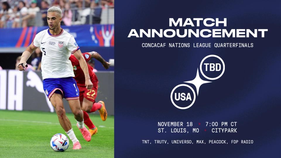 USMNT Match Announcement vs TBD Nov 2024