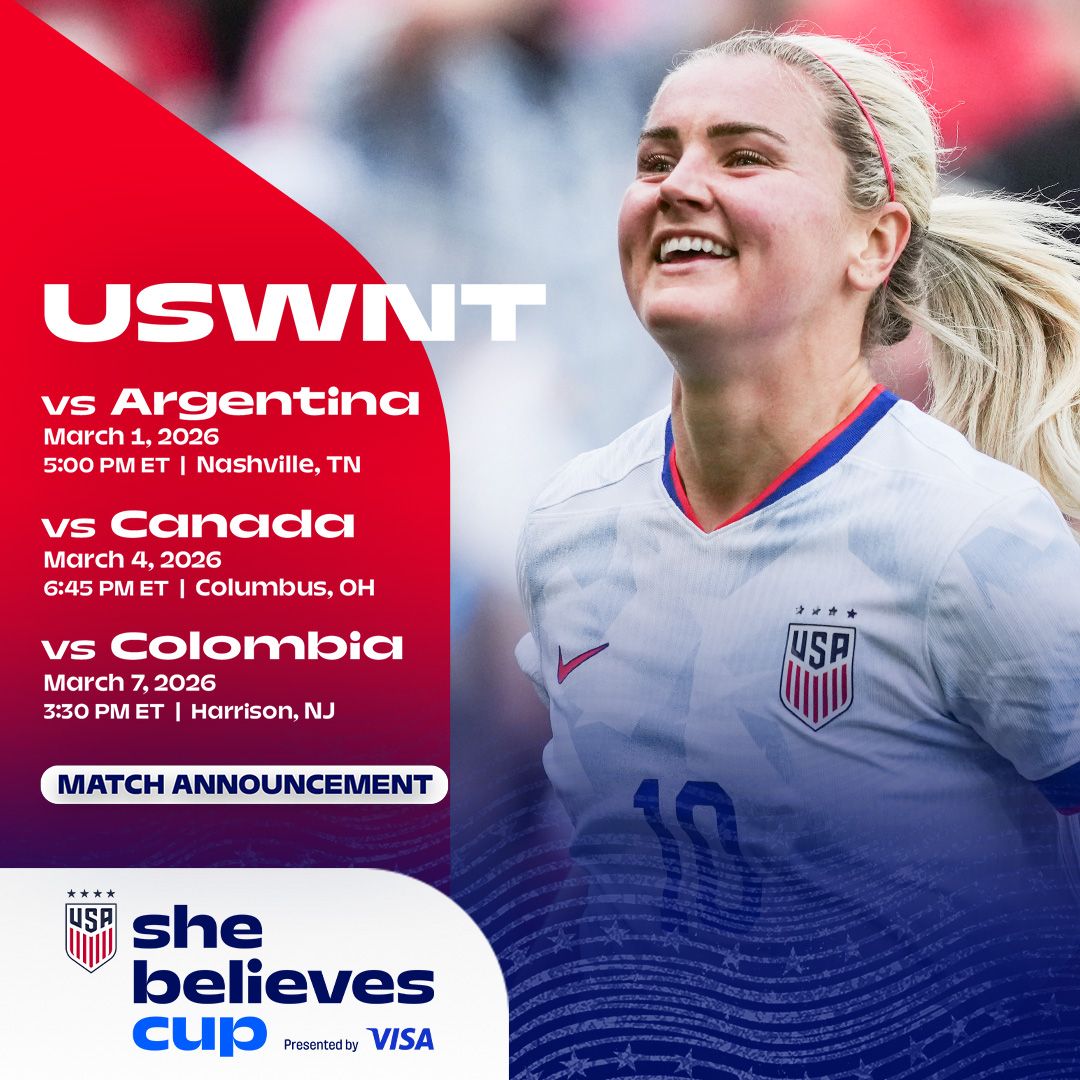 The 2026 SheBelieves Cup, Presented By Visa, Will Feature The USA, Argentina, Canada And Colombia