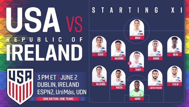 U.S. MNT v Ireland - Starting Lineup