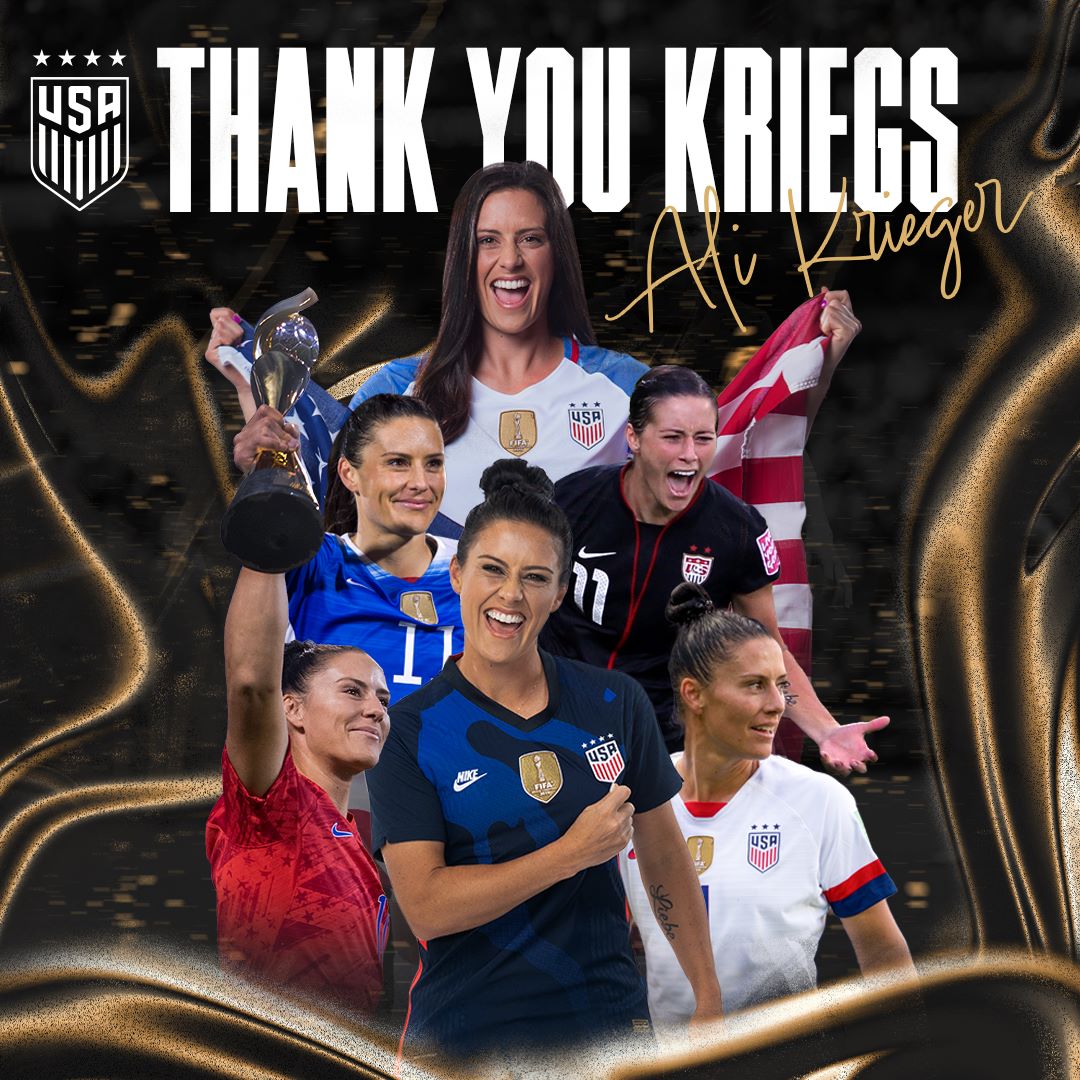 Two-Time World Cup Champion Ali Krieger to Be Honored Before U.S. Women’s National Team Match against China PR on Dec. 5 in Frisco, Texas