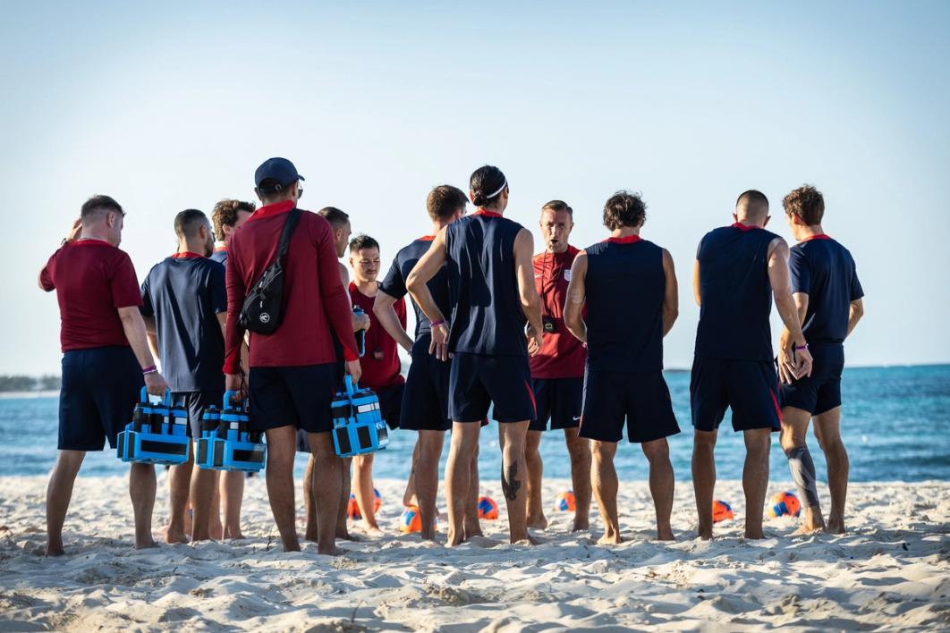 The US Beach MNT huddles up on the sand