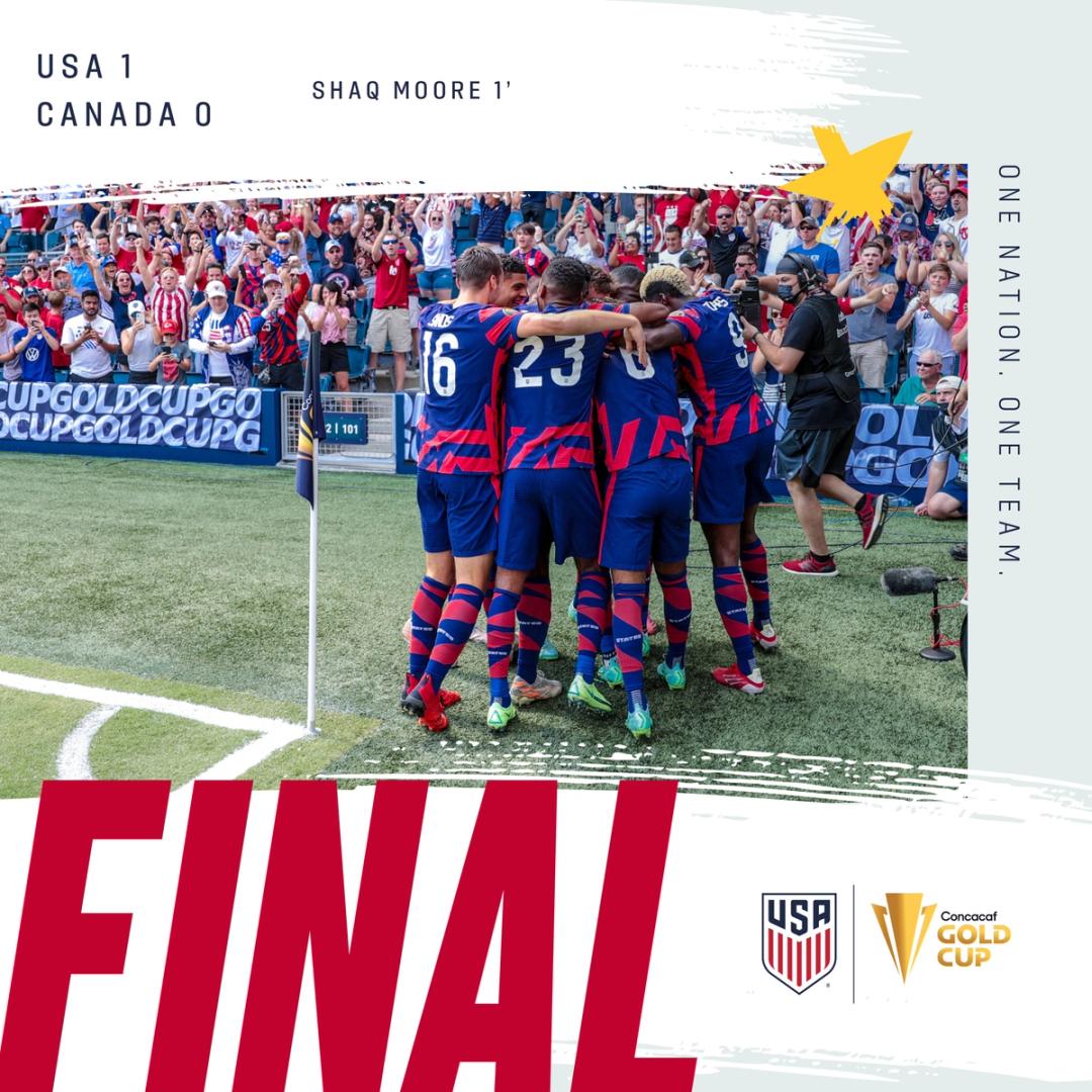 2021 Concacaf Gold Cup USMNT 1 Canada 0 Match Report Stats and group Standings