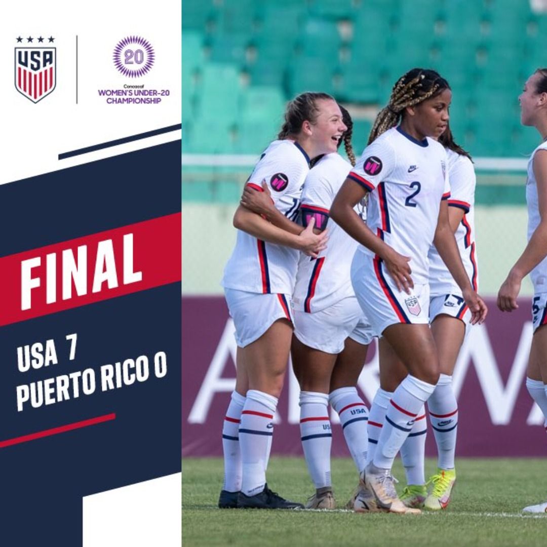 Avery Patterson Scores Four First-half Goals As U.S. Under-20 Women’s Youth National Team Rolls Past Puerto Rico 7-0 To Clinch Berth In Knockout Round Of Concacaf U-20 Women’s Championship