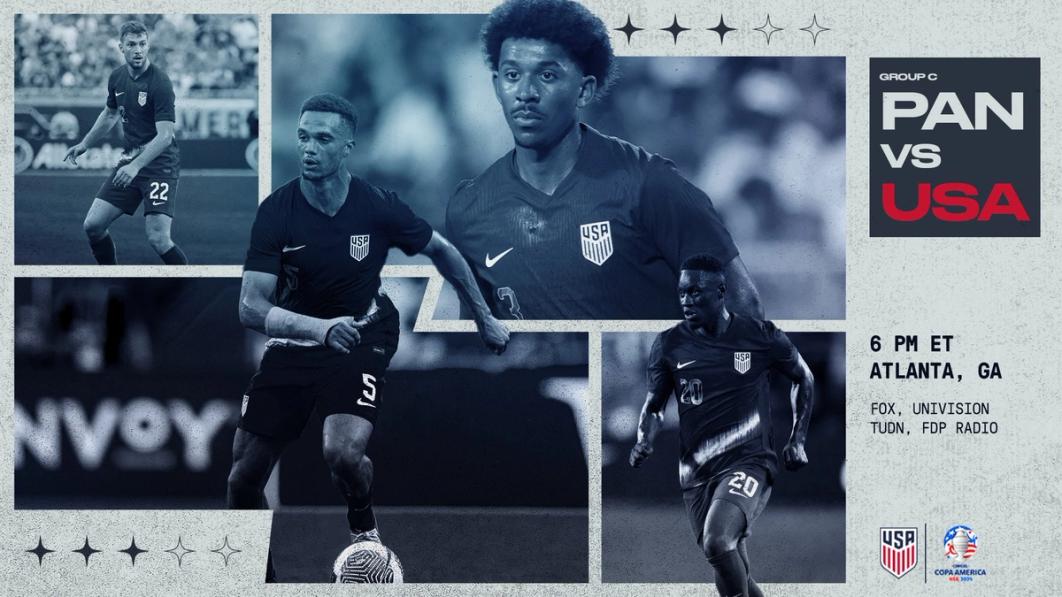 Graphic with Joe Scally, Antonee Robinson, Chris Ricards and Folarin Balogun on it with text PAN vs USA 6 PM ET ATLANTA, GA FOX UNIVISION TUDN FDP RADIO​​​​‌﻿‍﻿​‍​‍‌‍﻿﻿‌﻿​‍‌‍‍‌‌‍‌﻿‌‍‍‌‌‍﻿‍​‍​‍​﻿‍‍​‍​‍‌﻿​﻿‌‍​‌‌‍﻿‍‌‍‍‌‌﻿‌​‌﻿‍‌​‍﻿‍‌‍‍‌‌‍﻿﻿​‍​‍​‍﻿​​‍​‍‌‍‍​‌﻿​‍‌‍‌‌‌‍‌‍​‍​‍​﻿‍‍​‍​‍‌‍‍​‌﻿‌​‌﻿‌​‌﻿​​‌﻿​﻿​﻿‍‍​‍﻿﻿​‍﻿﻿‌﻿‌‌‌﻿​﻿‌﻿​﻿‌‍‌‍​‍﻿‍‌﻿​﻿‌‍​‌‌‍﻿‍‌‍‍‌‌﻿‌​‌﻿‍‌​‍﻿‍‌﻿​﻿‌﻿‌​‌﻿‌‌‌‍‌​‌‍‍‌‌‍﻿﻿​‍﻿﻿‌‍‍‌‌‍﻿‍‌﻿‌​‌‍‌‌‌‍﻿‍‌﻿‌​​‍﻿﻿‌‍‌‌‌‍‌​‌‍‍‌‌﻿‌​​‍﻿﻿‌‍﻿‌‌‍﻿﻿‌‍‌​‌‍‌‌​﻿﻿‌‌﻿​​‌﻿​‍‌‍‌‌‌﻿​﻿‌‍‌‌‌‍﻿‍‌﻿‌​‌‍​‌‌﻿‌​‌‍‍‌‌‍﻿﻿‌‍﻿‍​﻿‍﻿‌‍‍‌‌‍‌​​﻿﻿‌​﻿‌​‌‍‌‍​﻿​‌‌‍​﻿​﻿​​‌‍​‍‌‍‌​‌‍‌‌​‍﻿‌​﻿‌​‌‍​﻿‌‍​‍‌‍‌‍​‍﻿‌​﻿‌​‌‍‌‍​﻿‌​​﻿​​​‍﻿‌‌‍​‍‌‍​‌‌‍​﻿‌‍‌‌​‍﻿‌​﻿‌​​﻿​‌‌‍​‍‌‍‌‌​﻿​﻿​﻿​​​﻿‌‍​﻿​​​﻿‌​‌‍‌‍‌‍‌​​﻿​‍​﻿‍﻿‌﻿‌​‌﻿‍‌‌﻿​​‌‍‌‌​﻿﻿‌‌﻿​﻿‌﻿‌​‌‍﻿﻿‌﻿​‍‌﻿‍‌​﻿‍﻿‌﻿​​‌‍​‌‌﻿‌​‌‍‍​​﻿﻿‌‌‍​﻿‌‍﻿﻿‌‍﻿‍‌﻿‌​‌‍‌‌‌‍﻿‍‌﻿‌​​‍‌‌​﻿‌‌‌​​‍‌‌﻿﻿‌‍‍﻿‌‍‌‌‌﻿‍‌​‍‌‌​﻿​﻿‌​‌​​‍‌‌​﻿​﻿‌​‌​​‍‌‌​﻿​‍​﻿​‍‌‍​‍‌‍‌‌​﻿‌‌​﻿​‍​﻿‌​​﻿‌﻿​﻿​‍​﻿​‍​﻿​‍​﻿‌‌​﻿‌‌​﻿​‌​‍‌‌​﻿​‍​﻿​‍​‍‌‌​﻿‌‌‌​‌​​‍﻿‍‌‍‍‌‌‍﻿‌‌‍​‌‌‍‌﻿‌‍‌‌‌​‌​‌‍‌‌‌﻿​﻿‌‍‍﻿‌﻿‌​‌‍﻿﻿‌﻿​​​‍﻿‍‌‍​‌‌‍﻿​‌﻿‌​​﻿﻿﻿‌‍​‍‌‍​‌‌﻿​﻿‌‍‌‌‌‌‌‌‌﻿​‍‌‍﻿​​﻿﻿‌‌‍‍​‌﻿‌​‌﻿‌​‌﻿​​‌﻿​﻿​‍‌‌​﻿​﻿‌​​‌​‍‌‌​﻿​‍‌​‌‍​‍‌‌​﻿​‍‌​‌‍‌﻿‌‌‌﻿​﻿‌﻿​﻿‌‍‌‍​‍﻿‍‌﻿​﻿‌‍​‌‌‍﻿‍‌‍‍‌‌﻿‌​‌﻿‍‌​‍﻿‍‌﻿​﻿‌﻿‌​‌﻿‌‌‌‍‌​‌‍‍‌‌‍﻿﻿​‍‌‍‌‍‍‌‌‍‌​​﻿﻿‌​﻿‌​‌‍‌‍​﻿​‌‌‍​﻿​﻿​​‌‍​‍‌‍‌​‌‍‌‌​‍﻿‌​﻿‌​‌‍​﻿‌‍​‍‌‍‌‍​‍﻿‌​﻿‌​‌‍‌‍​﻿‌​​﻿​​​‍﻿‌‌‍​‍‌‍​‌‌‍​﻿‌‍‌‌​‍﻿‌​﻿‌​​﻿​‌‌‍​‍‌‍‌‌​﻿​﻿​﻿​​​﻿‌‍​﻿​​​﻿‌​‌‍‌‍‌‍‌​​﻿​‍​‍‌‍‌﻿‌​‌﻿‍‌‌﻿​​‌‍‌‌​﻿﻿‌‌﻿​﻿‌﻿‌​‌‍﻿﻿‌﻿​‍‌﻿‍‌​‍‌‍‌﻿​​‌‍​‌‌﻿‌​‌‍‍​​﻿﻿‌‌‍​﻿‌‍﻿﻿‌‍﻿‍‌﻿‌​‌‍‌‌‌‍﻿‍‌﻿‌​​‍‌‌​﻿‌‌‌​​‍‌‌﻿﻿‌‍‍﻿‌‍‌‌‌﻿‍‌​‍‌‌​﻿​﻿‌​‌​​‍‌‌​﻿​﻿‌​‌​​‍‌‌​﻿​‍​﻿​‍‌‍​‍‌‍‌‌​﻿‌‌​﻿​‍​﻿‌​​﻿‌﻿​﻿​‍​﻿​‍​﻿​‍​﻿‌‌​﻿‌‌​﻿​‌​‍‌‌​﻿​‍​﻿​‍​‍‌‌​﻿‌‌‌​‌​​‍﻿‍‌‍‍‌‌‍﻿‌‌‍​‌‌‍‌﻿‌‍‌‌‌​‌​‌‍‌‌‌﻿​﻿‌‍‍﻿‌﻿‌​‌‍﻿﻿‌﻿​​​‍﻿‍‌‍​‌‌‍﻿​‌﻿‌​​‍​‍‌﻿﻿‌