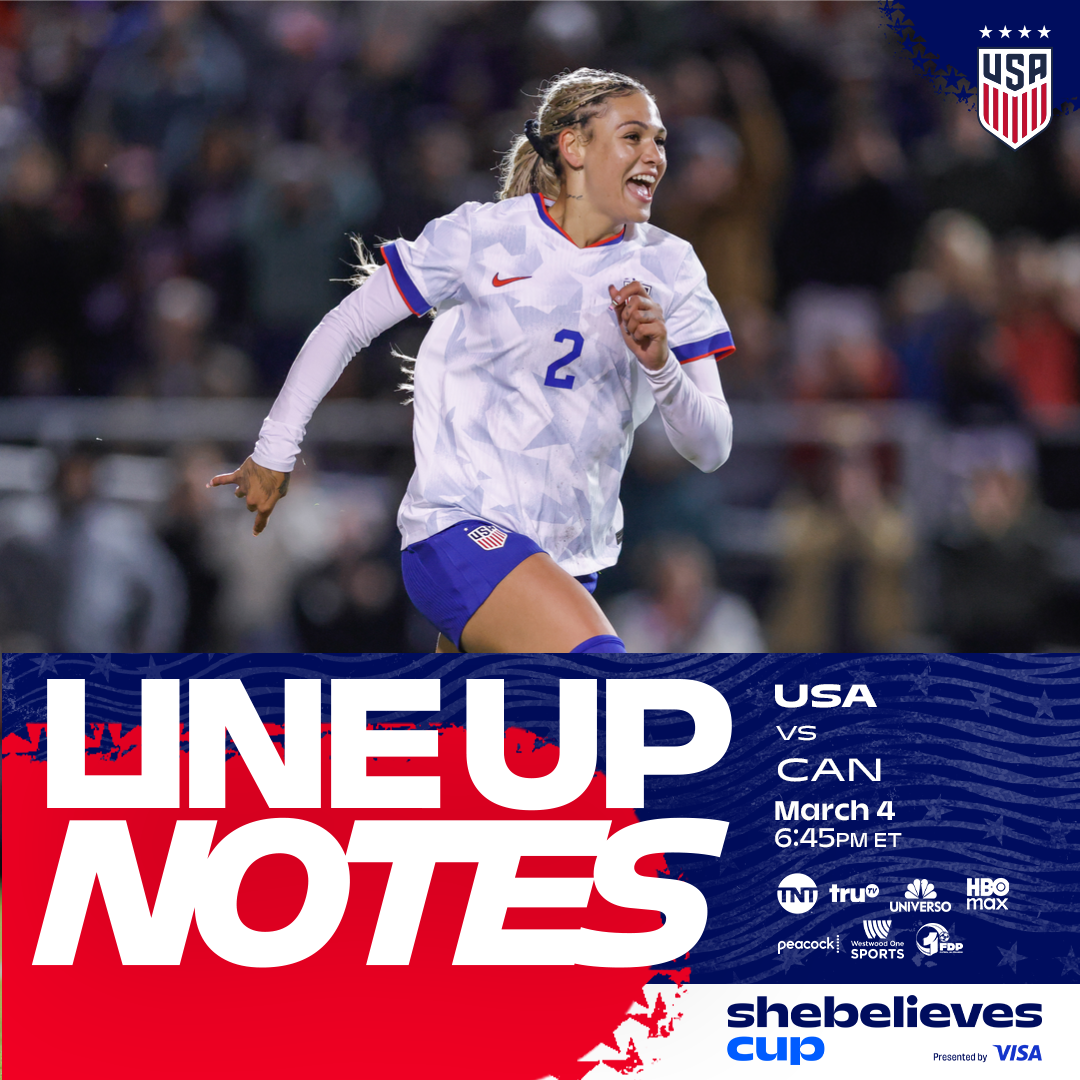 USWNT vs. Canada: Starting XI & Lineup Notes