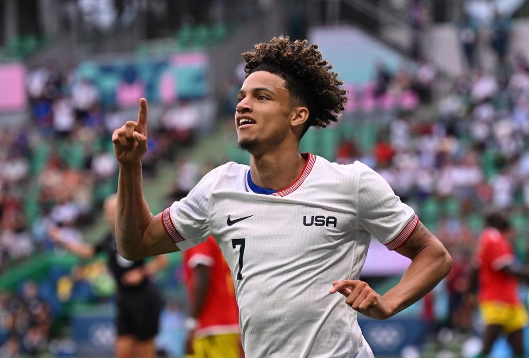 Kevin Paredes with a smirk on his face points to the sky after scoring a goal against Guinea​​​​‌﻿‍﻿​‍​‍‌‍﻿﻿‌﻿​‍‌‍‍‌‌‍‌﻿‌‍‍‌‌‍﻿‍​‍​‍​﻿‍‍​‍​‍‌﻿​﻿‌‍​‌‌‍﻿‍‌‍‍‌‌﻿‌​‌﻿‍‌​‍﻿‍‌‍‍‌‌‍﻿﻿​‍​‍​‍﻿​​‍​‍‌‍‍​‌﻿​‍‌‍‌‌‌‍‌‍​‍​‍​﻿‍‍​‍​‍‌‍‍​‌﻿‌​‌﻿‌​‌﻿​​‌﻿​﻿​﻿‍‍​‍﻿﻿​‍﻿﻿‌﻿‌‌‌﻿​﻿‌﻿​﻿‌‍‌‍​‍﻿‍‌﻿​﻿‌‍​‌‌‍﻿‍‌‍‍‌‌﻿‌​‌﻿‍‌​‍﻿‍‌﻿​﻿‌﻿‌​‌﻿‌‌‌‍‌​‌‍‍‌‌‍﻿﻿​‍﻿﻿‌‍‍‌‌‍﻿‍‌﻿‌​‌‍‌‌‌‍﻿‍‌﻿‌​​‍﻿﻿‌‍‌‌‌‍‌​‌‍‍‌‌﻿‌​​‍﻿﻿‌‍﻿‌‌‍﻿﻿‌‍‌​‌‍‌‌​﻿﻿‌‌﻿​​‌﻿​‍‌‍‌‌‌﻿​﻿‌‍‌‌‌‍﻿‍‌﻿‌​‌‍​‌‌﻿‌​‌‍‍‌‌‍﻿﻿‌‍﻿‍​﻿‍﻿‌‍‍‌‌‍‌​​﻿﻿‌​﻿​﻿‌‍‌‍‌‍‌​​﻿‍​​﻿‌‍​﻿​‌​﻿​​​﻿​﻿​‍﻿‌‌‍‌‍​﻿​​​﻿​‍​﻿‍‌​‍﻿‌​﻿‌​‌‍​‌​﻿​​​﻿​﻿​‍﻿‌‌‍​‌​﻿‍​​﻿​​​﻿​​​‍﻿‌​﻿‌﻿​﻿​﻿​﻿‌‍‌‍‌‌​﻿​​​﻿​‌​﻿‍‌‌‍​‌​﻿​﻿​﻿​‌​﻿‌﻿​﻿‌‍​﻿‍﻿‌﻿‌​‌﻿‍‌‌﻿​​‌‍‌‌​﻿﻿‌‌﻿​﻿‌﻿‌​‌‍﻿﻿‌﻿​‍‌﻿‍‌​﻿‍﻿‌﻿​​‌‍​‌‌﻿‌​‌‍‍​​﻿﻿‌‌‍​﻿‌‍﻿﻿‌‍﻿‍‌﻿‌​‌‍‌‌‌‍﻿‍‌﻿‌​​‍‌‌​﻿‌‌‌​​‍‌‌﻿﻿‌‍‍﻿‌‍‌‌‌﻿‍‌​‍‌‌​﻿​﻿‌​‌​​‍‌‌​﻿​﻿‌​‌​​‍‌‌​﻿​‍​﻿​‍‌‍​﻿​﻿‌‌​﻿‌﻿​﻿​‌​﻿​​‌‍‌​​﻿​‍​﻿‌﻿‌‍‌‍​﻿​‍‌‍​‍‌‍​‍​‍‌‌​﻿​‍​﻿​‍​‍‌‌​﻿‌‌‌​‌​​‍﻿‍‌‍‍‌‌‍﻿‌‌‍​‌‌‍‌﻿‌‍‌‌‌​‌​‌‍‌‌‌﻿​﻿‌‍‍﻿‌﻿‌​‌‍﻿﻿‌﻿​​​‍﻿‍‌‍​‌‌‍﻿​‌﻿‌​​﻿﻿﻿‌‍​‍‌‍​‌‌﻿​﻿‌‍‌‌‌‌‌‌‌﻿​‍‌‍﻿​​﻿﻿‌‌‍‍​‌﻿‌​‌﻿‌​‌﻿​​‌﻿​﻿​‍‌‌​﻿​﻿‌​​‌​‍‌‌​﻿​‍‌​‌‍​‍‌‌​﻿​‍‌​‌‍‌﻿‌‌‌﻿​﻿‌﻿​﻿‌‍‌‍​‍﻿‍‌﻿​﻿‌‍​‌‌‍﻿‍‌‍‍‌‌﻿‌​‌﻿‍‌​‍﻿‍‌﻿​﻿‌﻿‌​‌﻿‌‌‌‍‌​‌‍‍‌‌‍﻿﻿​‍‌‍‌‍‍‌‌‍‌​​﻿﻿‌​﻿​﻿‌‍‌‍‌‍‌​​﻿‍​​﻿‌‍​﻿​‌​﻿​​​﻿​﻿​‍﻿‌‌‍‌‍​﻿​​​﻿​‍​﻿‍‌​‍﻿‌​﻿‌​‌‍​‌​﻿​​​﻿​﻿​‍﻿‌‌‍​‌​﻿‍​​﻿​​​﻿​​​‍﻿‌​﻿‌﻿​﻿​﻿​﻿‌‍‌‍‌‌​﻿​​​﻿​‌​﻿‍‌‌‍​‌​﻿​﻿​﻿​‌​﻿‌﻿​﻿‌‍​‍‌‍‌﻿‌​‌﻿‍‌‌﻿​​‌‍‌‌​﻿﻿‌‌﻿​﻿‌﻿‌​‌‍﻿﻿‌﻿​‍‌﻿‍‌​‍‌‍‌﻿​​‌‍​‌‌﻿‌​‌‍‍​​﻿﻿‌‌‍​﻿‌‍﻿﻿‌‍﻿‍‌﻿‌​‌‍‌‌‌‍﻿‍‌﻿‌​​‍‌‌​﻿‌‌‌​​‍‌‌﻿﻿‌‍‍﻿‌‍‌‌‌﻿‍‌​‍‌‌​﻿​﻿‌​‌​​‍‌‌​﻿​﻿‌​‌​​‍‌‌​﻿​‍​﻿​‍‌‍​﻿​﻿‌‌​﻿‌﻿​﻿​‌​﻿​​‌‍‌​​﻿​‍​﻿‌﻿‌‍‌‍​﻿​‍‌‍​‍‌‍​‍​‍‌‌​﻿​‍​﻿​‍​‍‌‌​﻿‌‌‌​‌​​‍﻿‍‌‍‍‌‌‍﻿‌‌‍​‌‌‍‌﻿‌‍‌‌‌​‌​‌‍‌‌‌﻿​﻿‌‍‍﻿‌﻿‌​‌‍﻿﻿‌﻿​​​‍﻿‍‌‍​‌‌‍﻿​‌﻿‌​​‍​‍‌﻿﻿‌