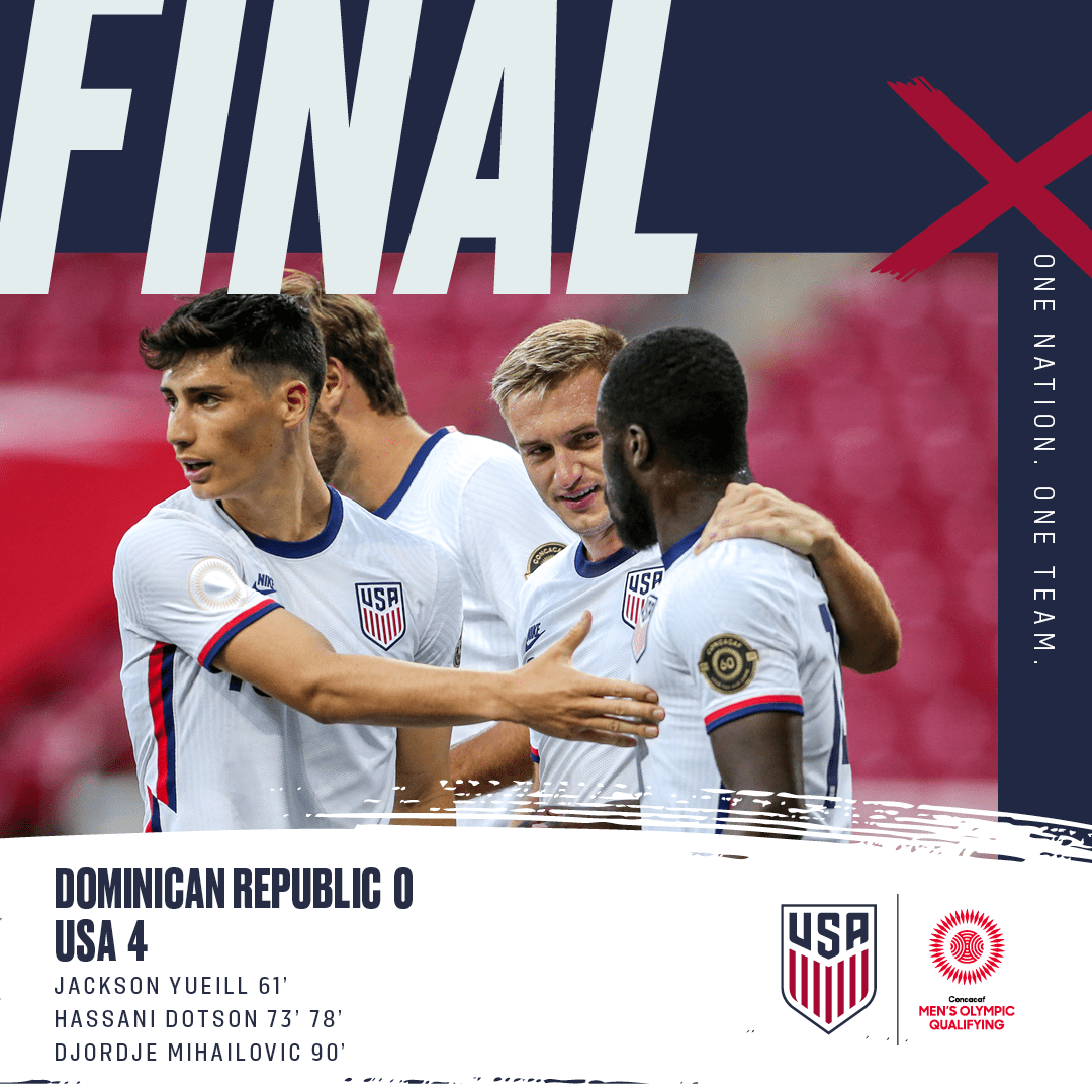 Concacaf Mens Olympic Qualifying USA 4 Dominican Republic 0 Match Report Stats Standings