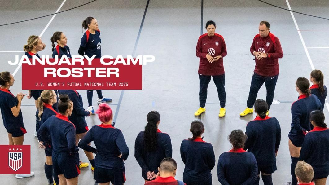 Photo with text January Camp Roster US Womens Futsal National Team 2025