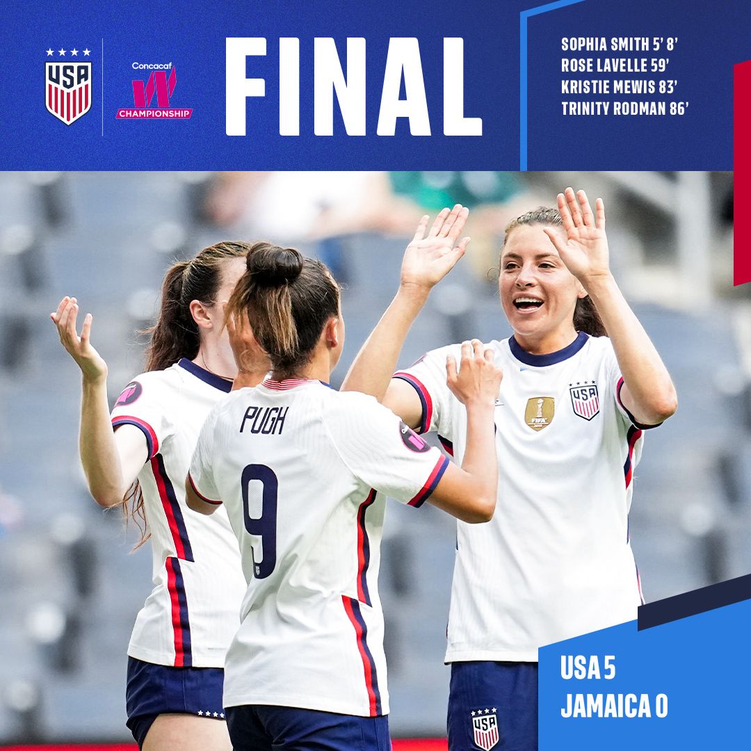 Concacaf W Championship USWNT 5 Jamaica 0 Match Report Stats Standings