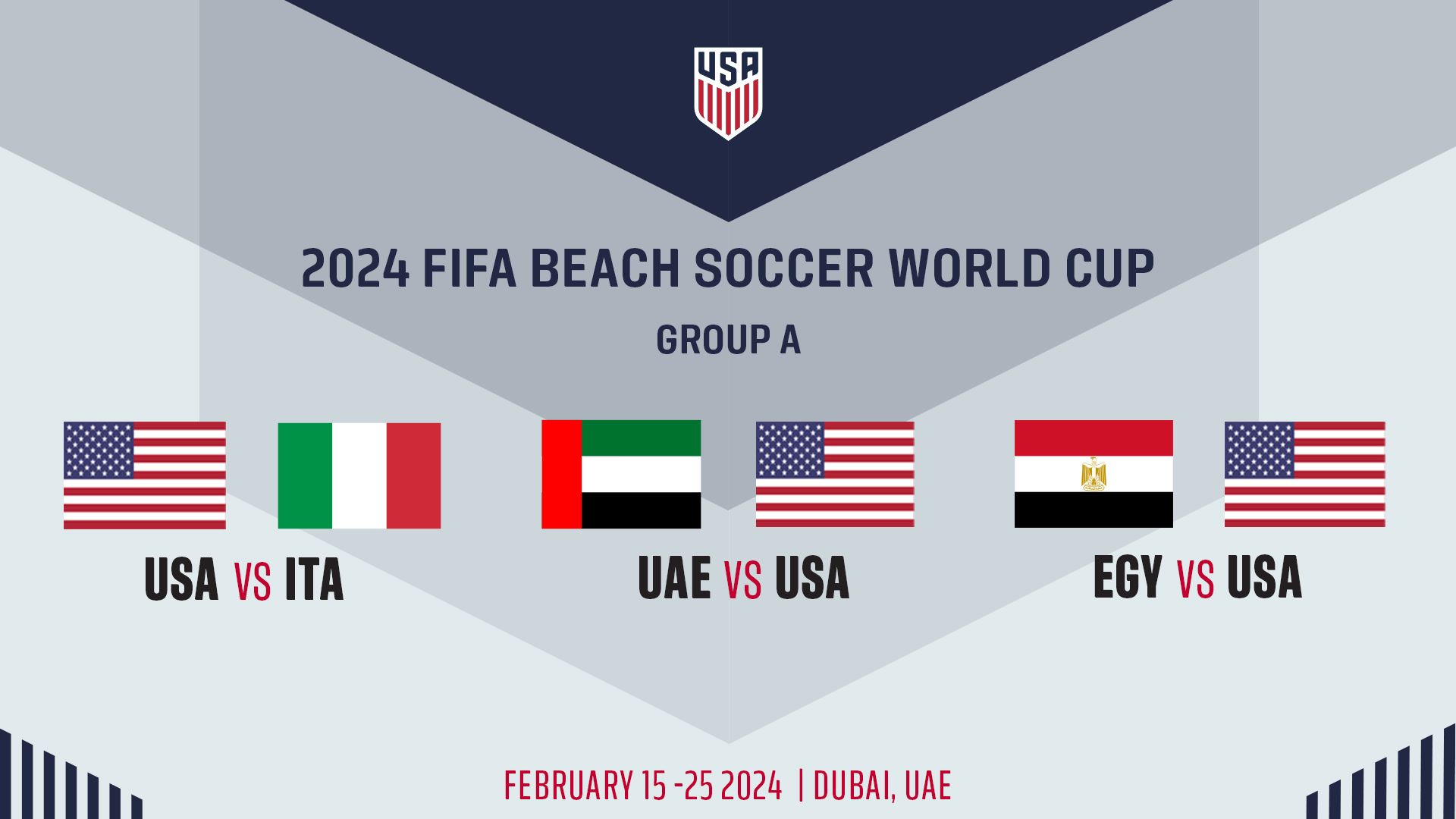 U.s. Men’s Beach Soccer National Team To Face Italy, United Arab 