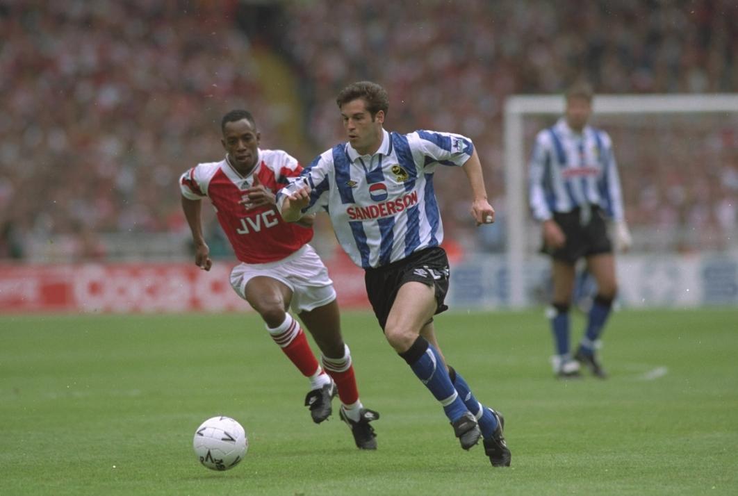 John Harkes with Sheffield Wednesday in the 1993 FA Cup Final against Arsenal