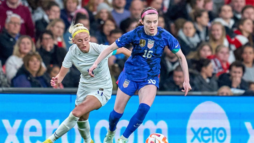 Rose Lavelle dribbles past England's Chloe Kelly during the teams' October 2022 meeting at Wembley Stadium.​​​​‌﻿‍﻿​‍​‍‌‍﻿﻿‌﻿​‍‌‍‍‌‌‍‌﻿‌‍‍‌‌‍﻿‍​‍​‍​﻿‍‍​‍​‍‌﻿​﻿‌‍​‌‌‍﻿‍‌‍‍‌‌﻿‌​‌﻿‍‌​‍﻿‍‌‍‍‌‌‍﻿﻿​‍​‍​‍﻿​​‍​‍‌‍‍​‌﻿​‍‌‍‌‌‌‍‌‍​‍​‍​﻿‍‍​‍​‍‌‍‍​‌﻿‌​‌﻿‌​‌﻿​​‌﻿​﻿​﻿‍‍​‍﻿﻿​‍﻿﻿‌﻿‌‌‌﻿​﻿‌﻿​﻿‌‍‌‍​‍﻿‍‌﻿​﻿‌‍​‌‌‍﻿‍‌‍‍‌‌﻿‌​‌﻿‍‌​‍﻿‍‌﻿​﻿‌﻿‌​‌﻿‌‌‌‍‌​‌‍‍‌‌‍﻿﻿​‍﻿﻿‌‍‍‌‌‍﻿‍‌﻿‌​‌‍‌‌‌‍﻿‍‌﻿‌​​‍﻿﻿‌‍‌‌‌‍‌​‌‍‍‌‌﻿‌​​‍﻿﻿‌‍﻿‌‌‍﻿﻿‌‍‌​‌‍‌‌​﻿﻿‌‌﻿​​‌﻿​‍‌‍‌‌‌﻿​﻿‌‍‌‌‌‍﻿‍‌﻿‌​‌‍​‌‌﻿‌​‌‍‍‌‌‍﻿﻿‌‍﻿‍​﻿‍﻿‌‍‍‌‌‍‌​​﻿﻿‌​﻿​‍​﻿​﻿​﻿‍‌​﻿‌‌‌‍‌‍‌‍‌‌​﻿‌​‌‍‌​​‍﻿‌​﻿​﻿​﻿​‍​﻿​﻿​﻿​​​‍﻿‌​﻿‌​‌‍‌​​﻿‌​​﻿​‍​‍﻿‌​﻿‍​​﻿‍​‌‍‌‌‌‍​‌​‍﻿‌‌‍‌‌‌‍​‍​﻿​‍​﻿​​​﻿​﻿​﻿​​​﻿‍‌‌‍​﻿​﻿‌‌‌‍‌‌‌‍‌​​﻿‍‌​﻿‍﻿‌﻿‌​‌﻿‍‌‌﻿​​‌‍‌‌​﻿﻿‌‌﻿​﻿‌﻿‌​‌‍﻿﻿‌﻿​‍‌﻿‍‌​﻿‍﻿‌﻿​​‌‍​‌‌﻿‌​‌‍‍​​﻿﻿‌‌‍​﻿‌‍﻿﻿‌‍﻿‍‌﻿‌​‌‍‌‌‌‍﻿‍‌﻿‌​​‍‌‌​﻿‌‌‌​​‍‌‌﻿﻿‌‍‍﻿‌‍‌‌‌﻿‍‌​‍‌‌​﻿​﻿‌​‌​​‍‌‌​﻿​﻿‌​‌​​‍‌‌​﻿​‍​﻿​‍‌‍‌​​﻿‍‌‌‍​‍‌‍​‌​﻿‌​‌‍‌‌​﻿‌﻿​﻿‌‌‌‍​‍‌‍​‌‌‍‌​‌‍​‍​‍‌‌​﻿​‍​﻿​‍​‍‌‌​﻿‌‌‌​‌​​‍﻿‍‌‍‍‌‌‍﻿‌‌‍​‌‌‍‌﻿‌‍‌‌‌​‌​‌‍‌‌‌﻿​﻿‌‍‍﻿‌﻿‌​‌‍﻿﻿‌﻿​​​‍﻿‍‌‍​‌‌‍﻿​‌﻿‌​​﻿﻿﻿‌‍​‍‌‍​‌‌﻿​﻿‌‍‌‌‌‌‌‌‌﻿​‍‌‍﻿​​﻿﻿‌‌‍‍​‌﻿‌​‌﻿‌​‌﻿​​‌﻿​﻿​‍‌‌​﻿​﻿‌​​‌​‍‌‌​﻿​‍‌​‌‍​‍‌‌​﻿​‍‌​‌‍‌﻿‌‌‌﻿​﻿‌﻿​﻿‌‍‌‍​‍﻿‍‌﻿​﻿‌‍​‌‌‍﻿‍‌‍‍‌‌﻿‌​‌﻿‍‌​‍﻿‍‌﻿​﻿‌﻿‌​‌﻿‌‌‌‍‌​‌‍‍‌‌‍﻿﻿​‍‌‍‌‍‍‌‌‍‌​​﻿﻿‌​﻿​‍​﻿​﻿​﻿‍‌​﻿‌‌‌‍‌‍‌‍‌‌​﻿‌​‌‍‌​​‍﻿‌​﻿​﻿​﻿​‍​﻿​﻿​﻿​​​‍﻿‌​﻿‌​‌‍‌​​﻿‌​​﻿​‍​‍﻿‌​﻿‍​​﻿‍​‌‍‌‌‌‍​‌​‍﻿‌‌‍‌‌‌‍​‍​﻿​‍​﻿​​​﻿​﻿​﻿​​​﻿‍‌‌‍​﻿​﻿‌‌‌‍‌‌‌‍‌​​﻿‍‌​‍‌‍‌﻿‌​‌﻿‍‌‌﻿​​‌‍‌‌​﻿﻿‌‌﻿​﻿‌﻿‌​‌‍﻿﻿‌﻿​‍‌﻿‍‌​‍‌‍‌﻿​​‌‍​‌‌﻿‌​‌‍‍​​﻿﻿‌‌‍​﻿‌‍﻿﻿‌‍﻿‍‌﻿‌​‌‍‌‌‌‍﻿‍‌﻿‌​​‍‌‌​﻿‌‌‌​​‍‌‌﻿﻿‌‍‍﻿‌‍‌‌‌﻿‍‌​‍‌‌​﻿​﻿‌​‌​​‍‌‌​﻿​﻿‌​‌​​‍‌‌​﻿​‍​﻿​‍‌‍‌​​﻿‍‌‌‍​‍‌‍​‌​﻿‌​‌‍‌‌​﻿‌﻿​﻿‌‌‌‍​‍‌‍​‌‌‍‌​‌‍​‍​‍‌‌​﻿​‍​﻿​‍​‍‌‌​﻿‌‌‌​‌​​‍﻿‍‌‍‍‌‌‍﻿‌‌‍​‌‌‍‌﻿‌‍‌‌‌​‌​‌‍‌‌‌﻿​﻿‌‍‍﻿‌﻿‌​‌‍﻿﻿‌﻿​​​‍﻿‍‌‍​‌‌‍﻿​‌﻿‌​​‍​‍‌﻿﻿‌