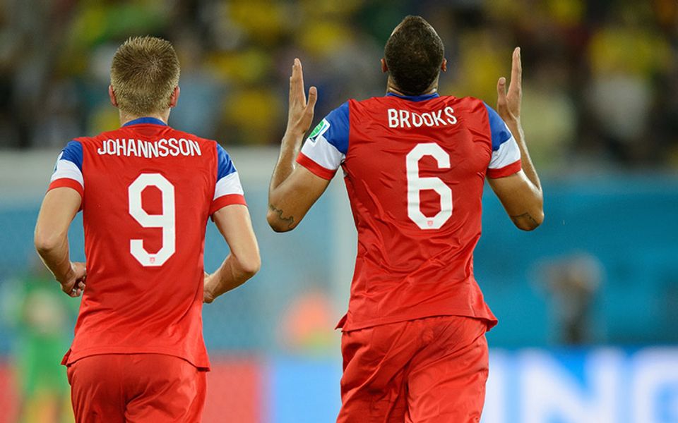 U.S. MNT vs. Ghana 2014 - John Brooks celebration