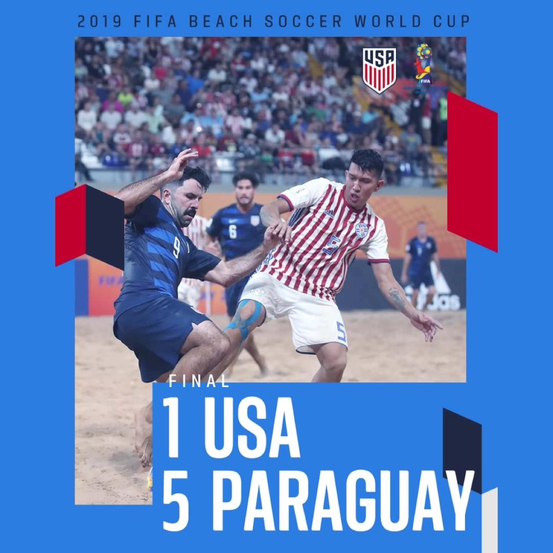 2019 Fifa beach soccer world cup usa vs Paraguay match report stats standings