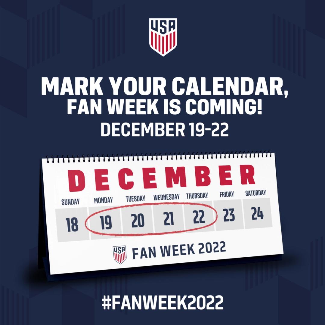 US Soccer To Celebrate National Team Supporters During 2022 Fan Week