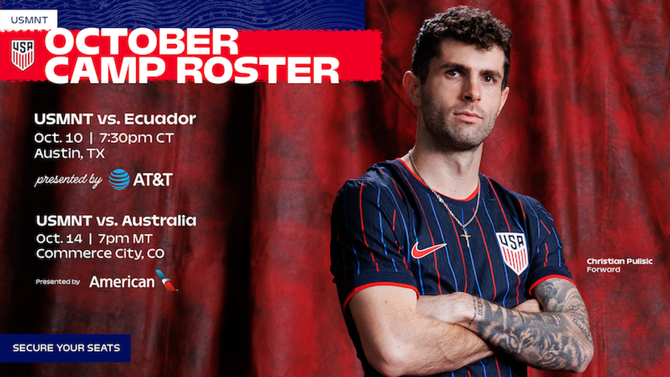 Christian Pulisic October USMNT Roster 