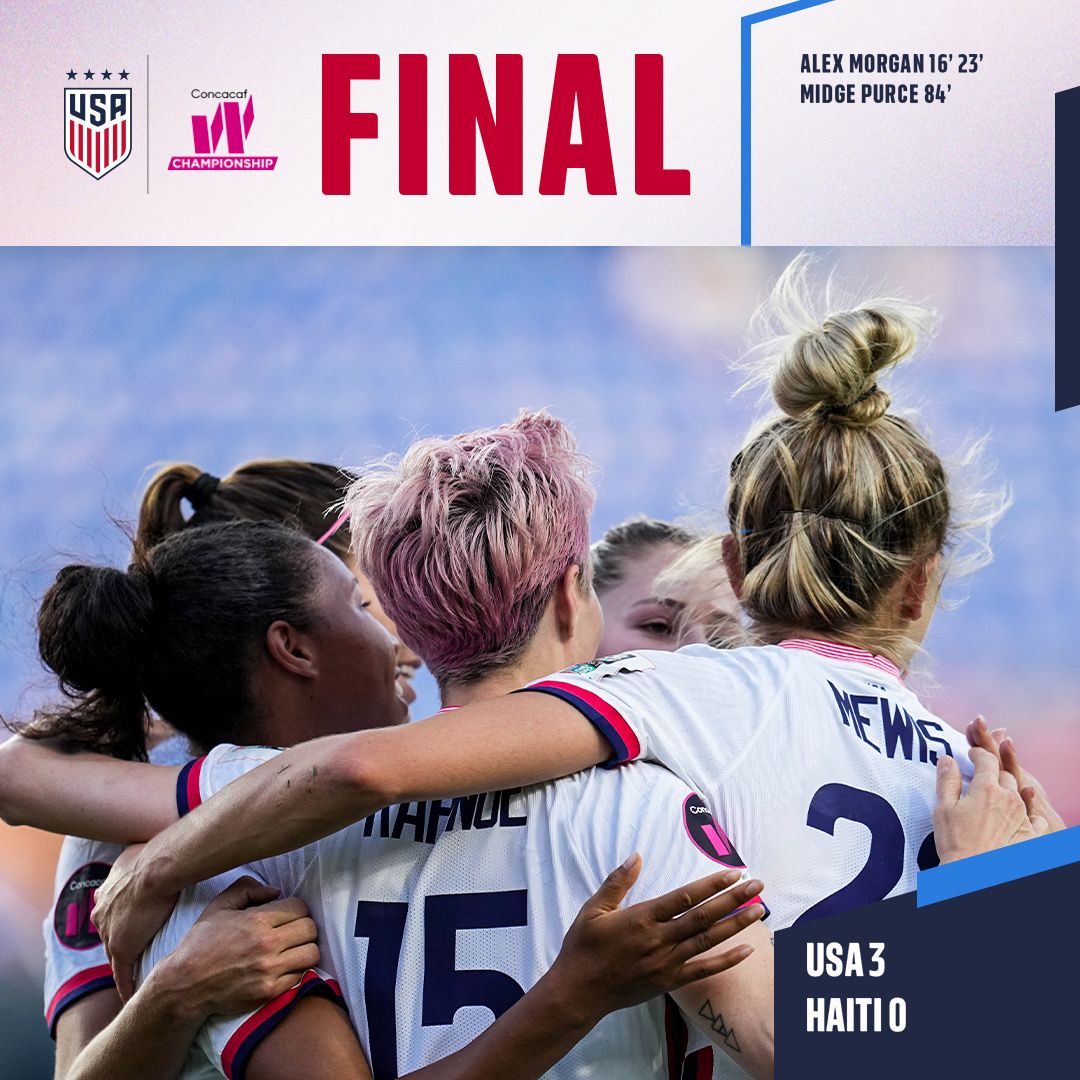 Concacaf W Championship USWNT 3 Haiti 0 Match Report Stats Standings