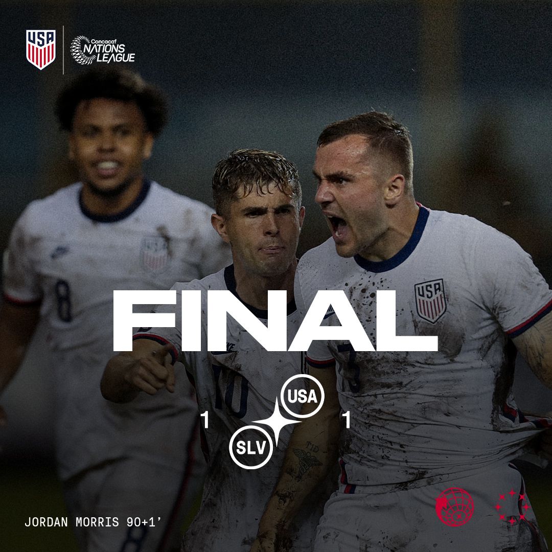 U.S. Men’s National Team Tie El Salvador 1-1 On Jordan Morris’s Stoppage Time Goal In Concacaf Nations League Group Play